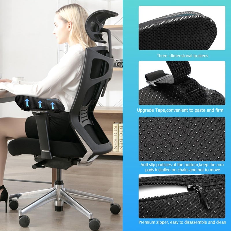 EIMMBD Office Chair Arm Pads Covers-Ergonomic Armrest for Desk and Chair Office Chair Armrest Covers, Office Chair Arm Pads for Elbows and Forearms, Office Chair Cushion for Gaming Accessories - Image 4